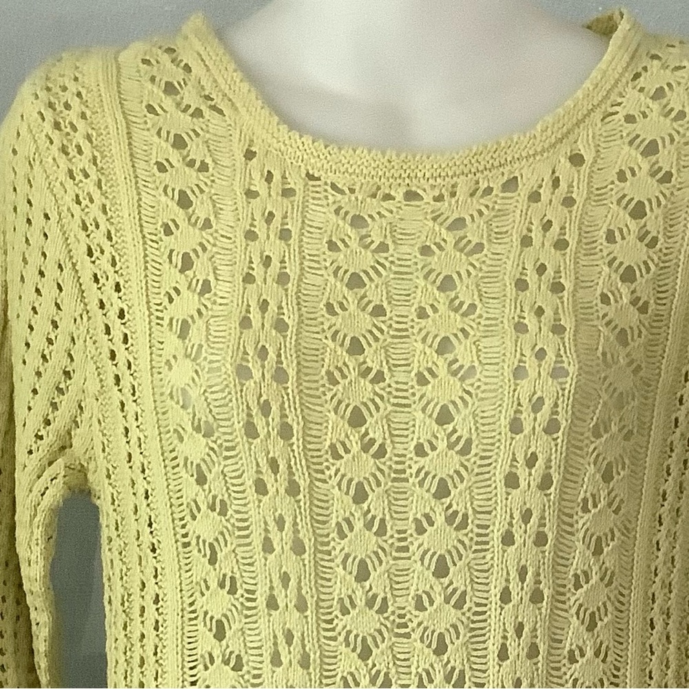 ANDREA JOVINE OPEN KNIT CROCHET SWEATER TOP - Picture 3 of 9